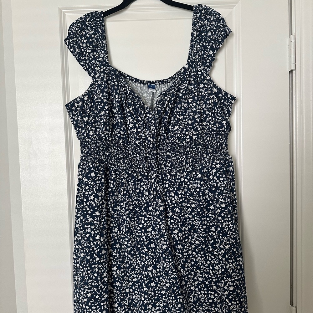 Navy Cap Sleeve Dress